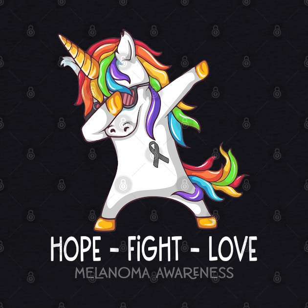 Hope Fight Love Melanoma Awareness Support Melanoma Warrior Gifts by ThePassion99